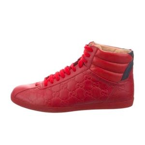 Leather Colorblock Pattern Sneakers